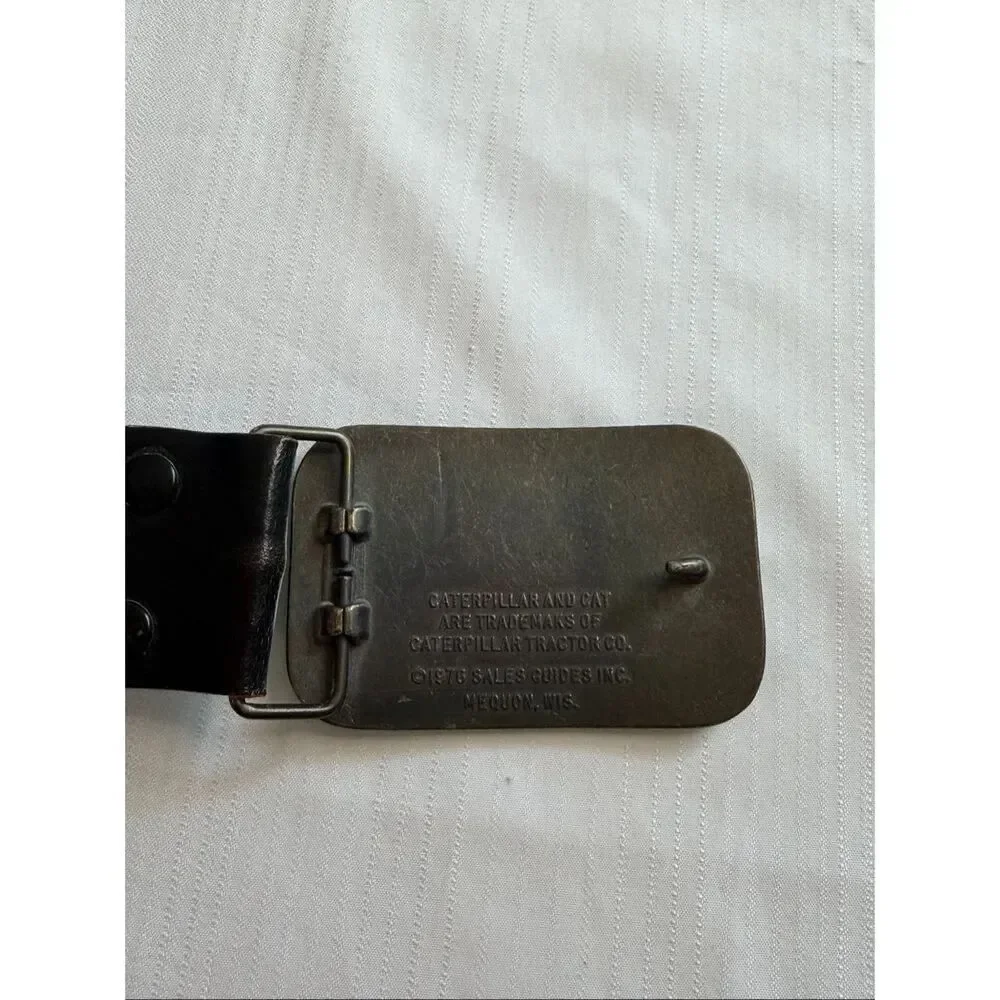 CAT Diesel Power Black Leather Vintage Belt Size 36